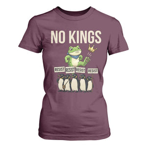 Resist Frog T Shirt For Women No Kings Funny Portland Protest ICE Activist Meme TS14 Maroon Print Your Wear