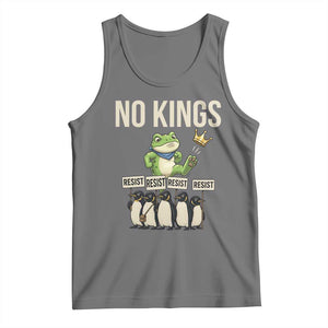 Resist Frog Tank Top No Kings Funny Portland Protest ICE Activist Meme TS14 Black Heather Print Your Wear