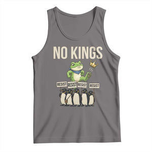 Resist Frog Tank Top No Kings Funny Portland Protest ICE Activist Meme TS14 Deep Heather Print Your Wear