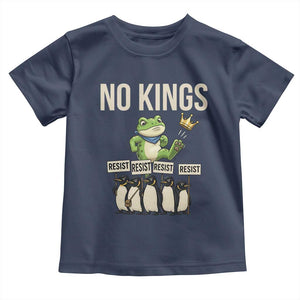 Resist Frog Toddler T Shirt No Kings Funny Portland Protest ICE Activist Meme TS14 Navy Print Your Wear