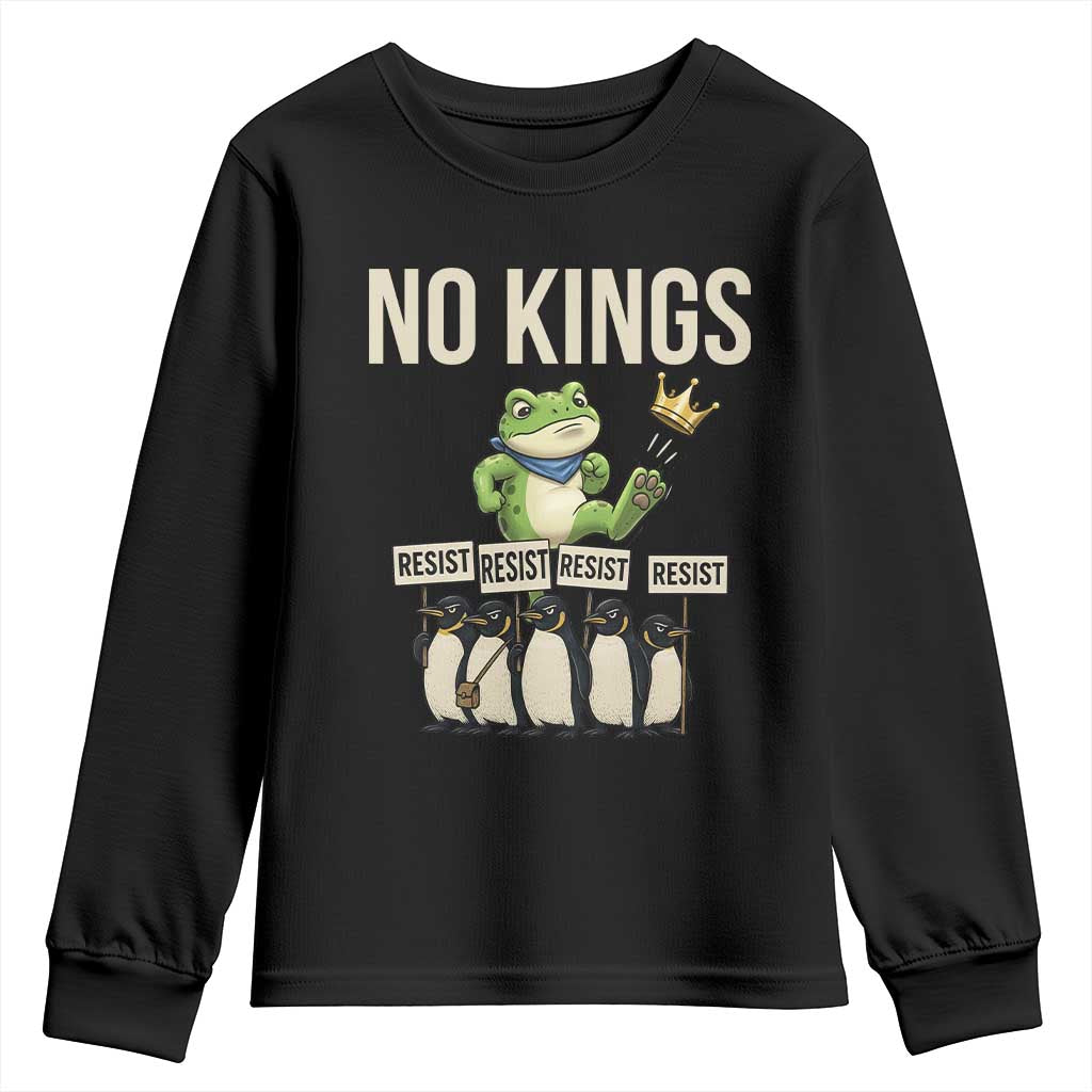 Resist Frog Youth Sweatshirt No Kings Funny Portland Protest ICE Activist Meme TS14 Black Print Your Wear