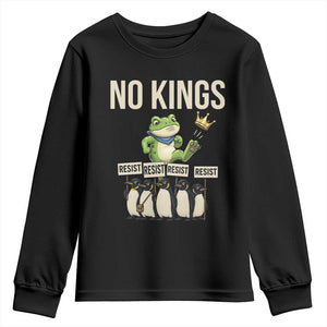 Resist Frog Youth Sweatshirt No Kings Funny Portland Protest ICE Activist Meme TS14 Black Print Your Wear