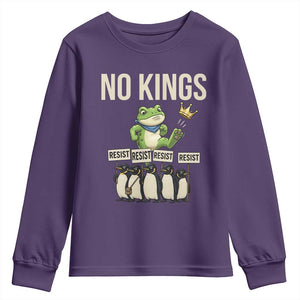 Resist Frog Youth Sweatshirt No Kings Funny Portland Protest ICE Activist Meme TS14 Purple Print Your Wear