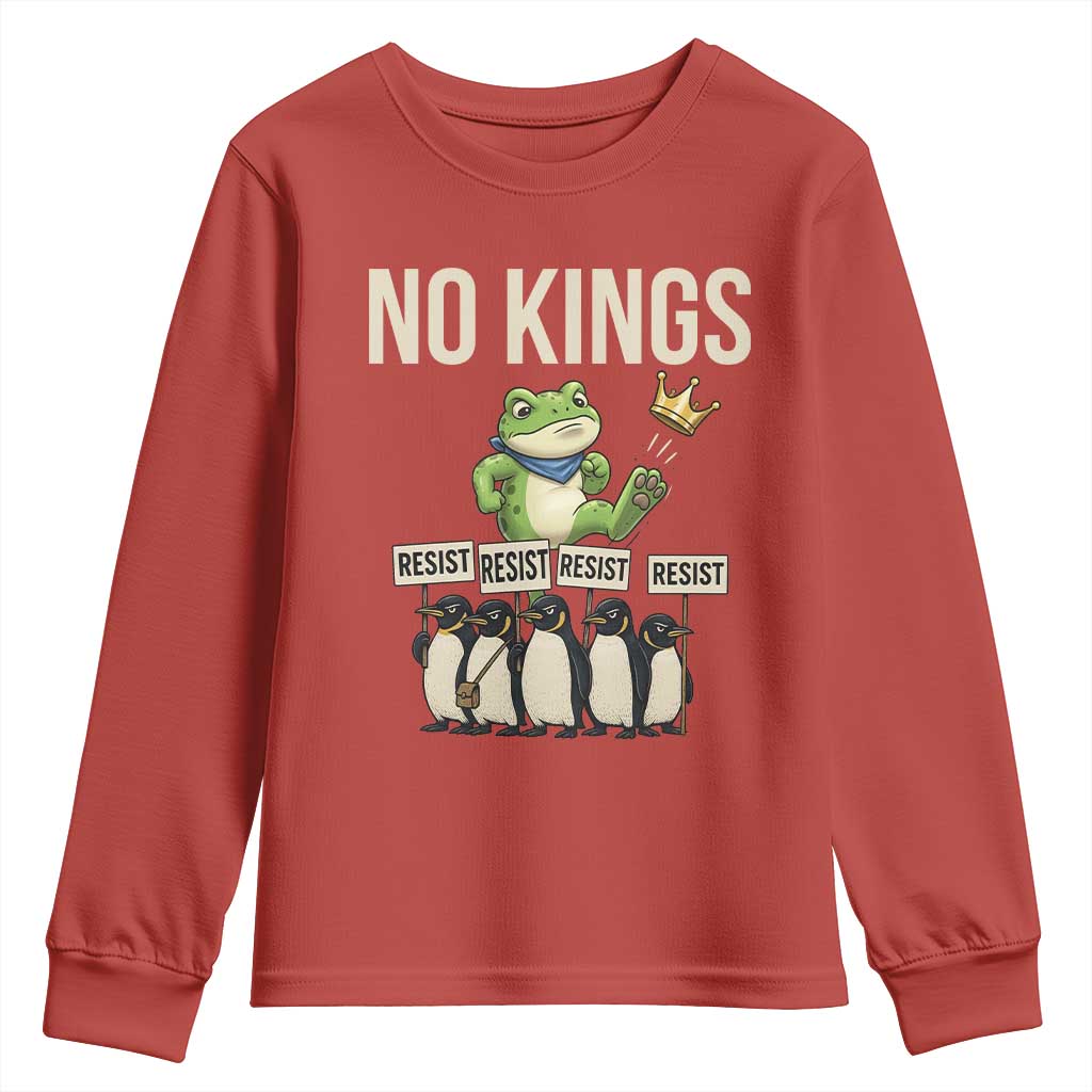 Resist Frog Youth Sweatshirt No Kings Funny Portland Protest ICE Activist Meme TS14 Red Print Your Wear