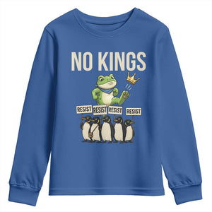 Resist Frog Youth Sweatshirt No Kings Funny Portland Protest ICE Activist Meme TS14 Royal Blue Print Your Wear