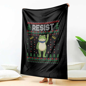Resist Frog Throw Blanket Funny Portland Protest ICE Activist Meme 2025 - Print Your Wear
