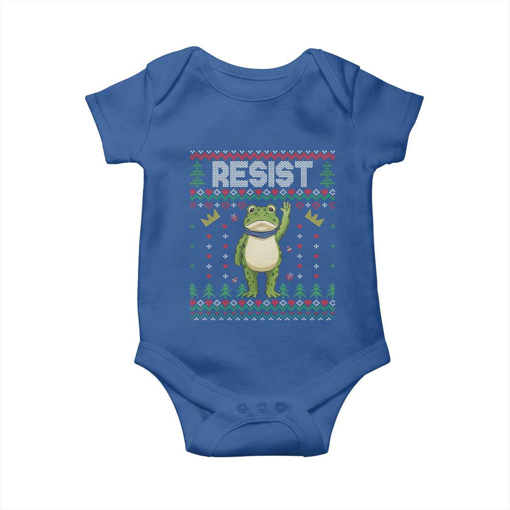 Resist Frog Baby Onesie Funny Portland Protest ICE Activist Meme 2025 TS14 Royal Blue Print Your Wear