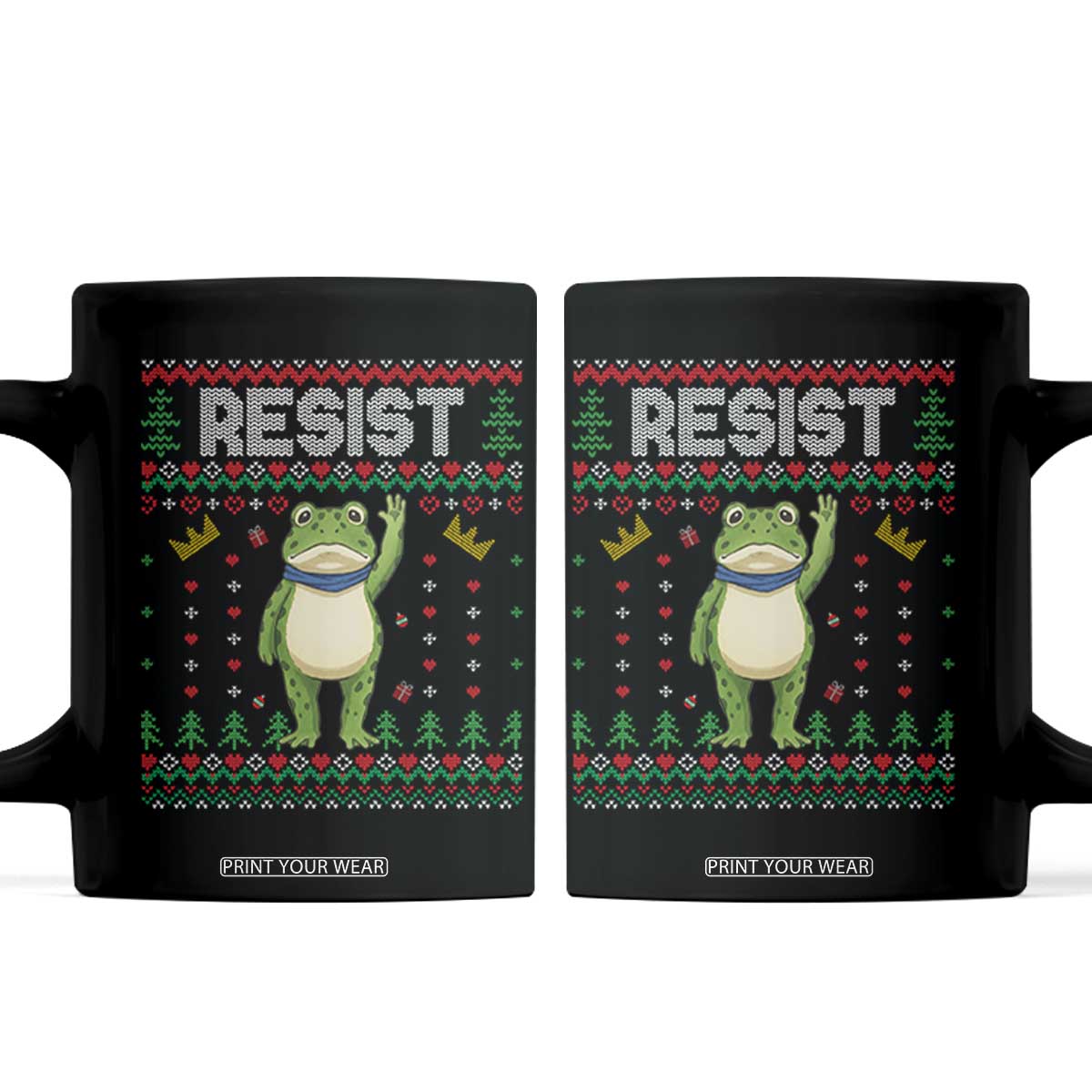 Resist Frog Coffee Mug Funny Portland Protest ICE Activist Meme 2025 TS14 Black Print Your Wear