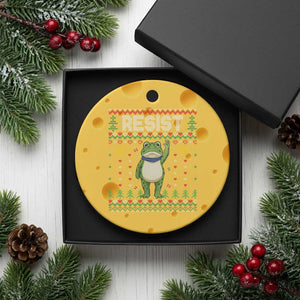 Resist Frog Ceramic Ornament Funny Portland Protest ICE Activist Meme 2025 - Print Your Wear