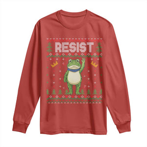 Resist Frog Long Sleeve Shirt Funny Portland Protest ICE Activist Meme 2025 TS14 Red Print Your Wear