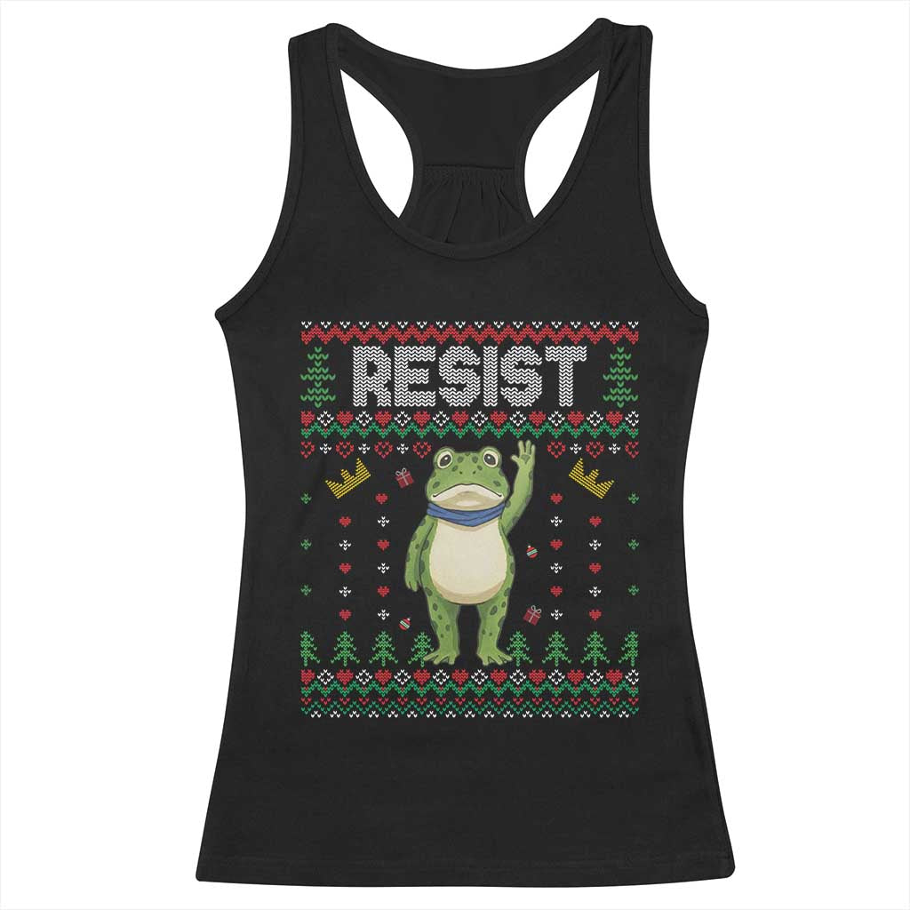 Resist Frog Racerback Tank Top Funny Portland Protest ICE Activist Meme 2025 TS14 Black Print Your Wear