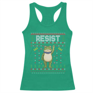 Resist Frog Racerback Tank Top Funny Portland Protest ICE Activist Meme 2025 TS14 Irish Green Print Your Wear