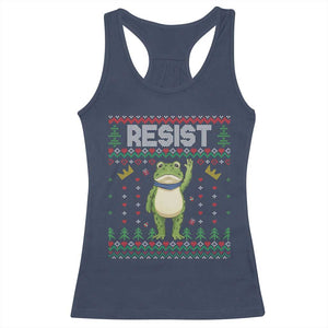 Resist Frog Racerback Tank Top Funny Portland Protest ICE Activist Meme 2025 TS14 Navy Print Your Wear