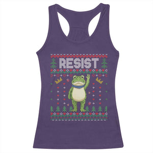 Resist Frog Racerback Tank Top Funny Portland Protest ICE Activist Meme 2025 TS14 Purple Print Your Wear