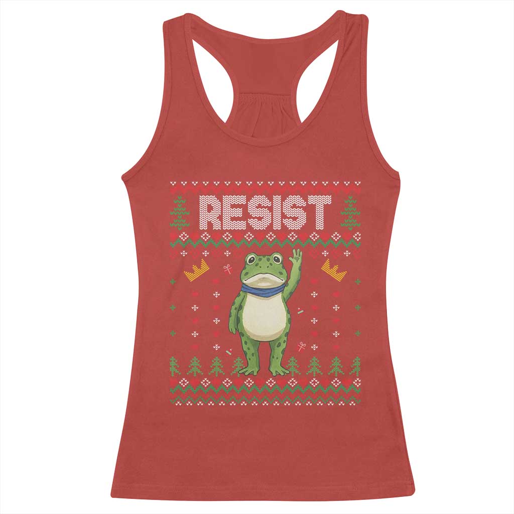 Resist Frog Racerback Tank Top Funny Portland Protest ICE Activist Meme 2025 TS14 Red Print Your Wear