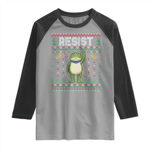 Resist Frog Raglan Shirt Funny Portland Protest ICE Activist Meme 2025 TS14 Sport Gray Black Print Your Wear