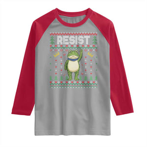 Resist Frog Raglan Shirt Funny Portland Protest ICE Activist Meme 2025 TS14 Sport Gray Red Print Your Wear
