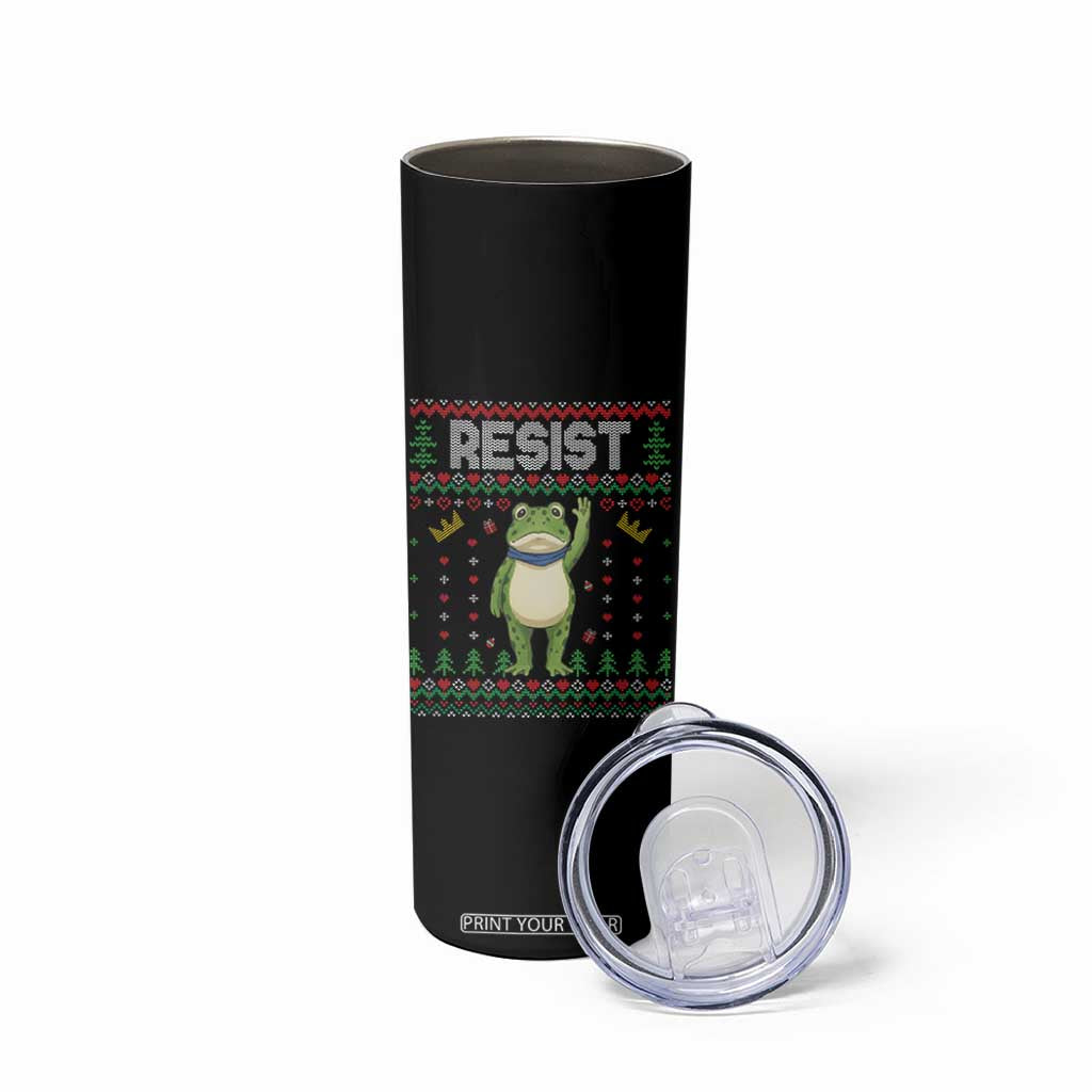 Resist Frog Skinny Tumbler Funny Portland Protest ICE Activist Meme 2025 TS14 Print Your Wear
