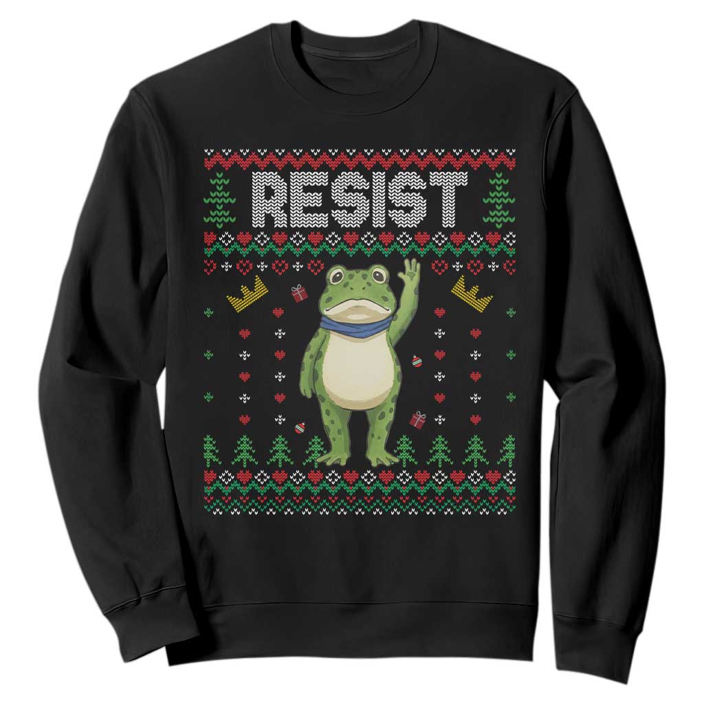 Resist Frog Sweatshirt Funny Portland Protest ICE Activist Meme 2025 TS14 Black Print Your Wear