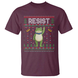 Resist Frog T Shirt Funny Portland Protest ICE Activist Meme 2025 TS14 Maroon Print Your Wear