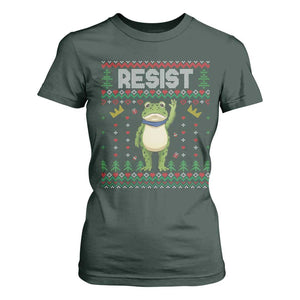 Resist Frog T Shirt For Women Funny Portland Protest ICE Activist Meme 2025 TS14 Dark Forest Green Print Your Wear