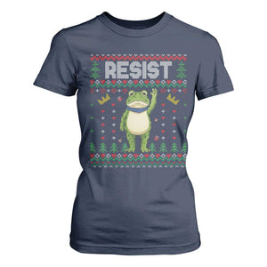 Resist Frog T Shirt For Women Funny Portland Protest ICE Activist Meme 2025 TS14 Navy Print Your Wear