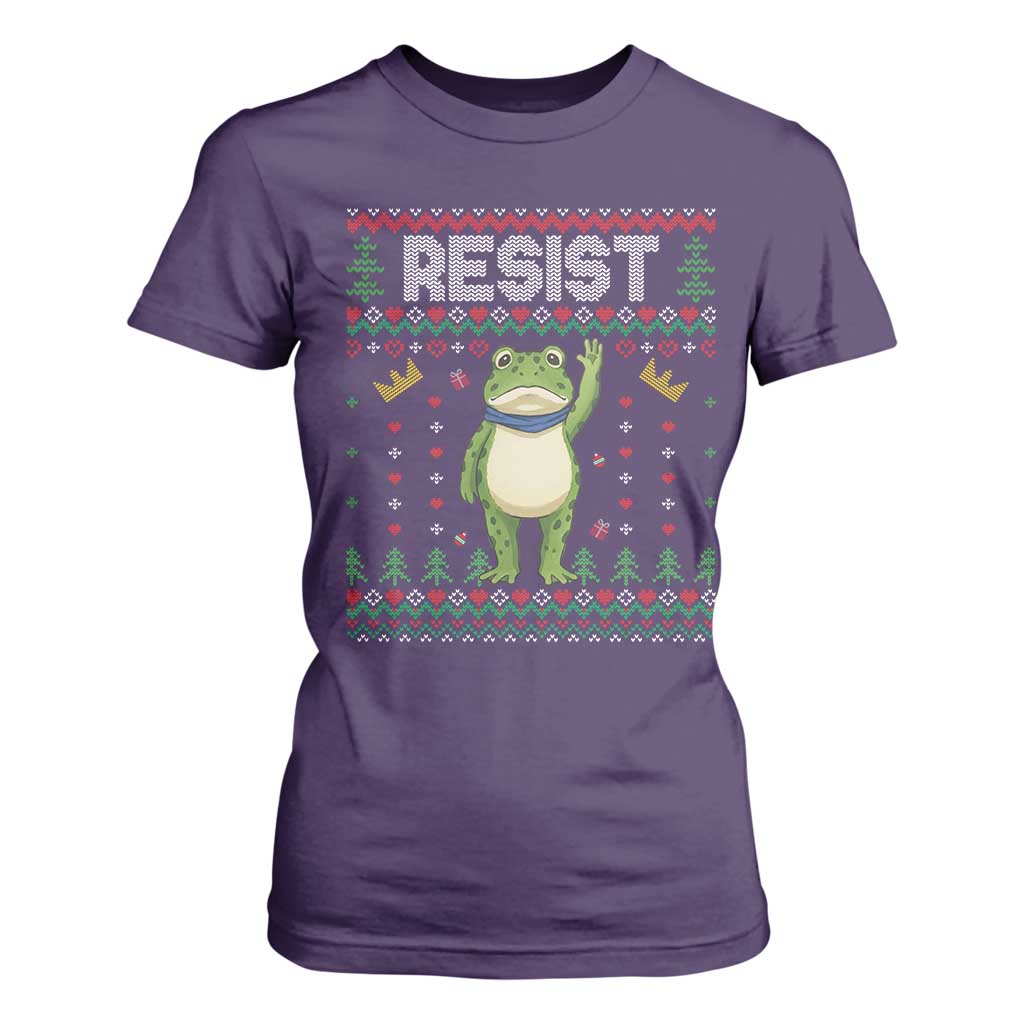 Resist Frog T Shirt For Women Funny Portland Protest ICE Activist Meme 2025 TS14 Purple Print Your Wear
