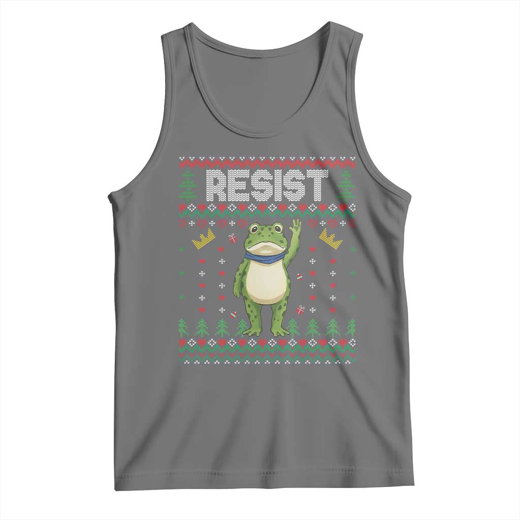 Resist Frog Tank Top Funny Portland Protest ICE Activist Meme 2025 TS14 Black Heather Print Your Wear