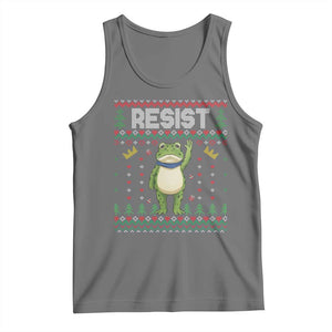 Resist Frog Tank Top Funny Portland Protest ICE Activist Meme 2025 TS14 Black Heather Print Your Wear