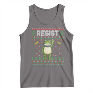 Resist Frog Tank Top Funny Portland Protest ICE Activist Meme 2025 TS14 Deep Heather Print Your Wear