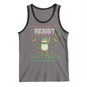 Resist Frog Tank Top Funny Portland Protest ICE Activist Meme 2025 TS14 Deep Heather Black Print Your Wear