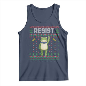 Resist Frog Tank Top Funny Portland Protest ICE Activist Meme 2025 TS14 Navy Print Your Wear