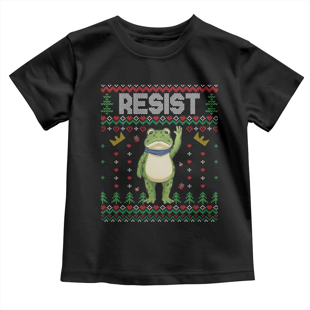 Resist Frog Toddler T Shirt Funny Portland Protest ICE Activist Meme 2025 TS14 Black Print Your Wear
