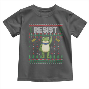 Resist Frog Toddler T Shirt Funny Portland Protest ICE Activist Meme 2025 TS14 Dark Heather Print Your Wear
