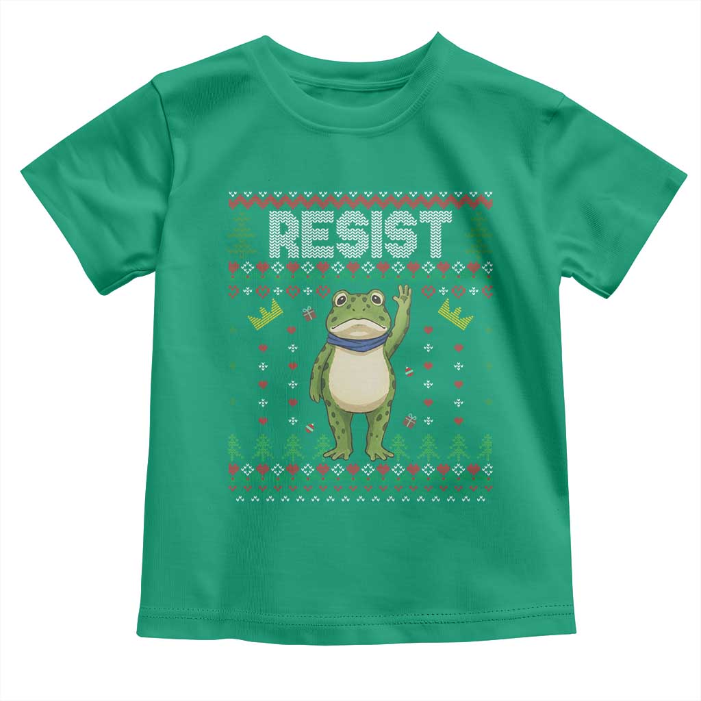 Resist Frog Toddler T Shirt Funny Portland Protest ICE Activist Meme 2025 TS14 Irish Green Print Your Wear