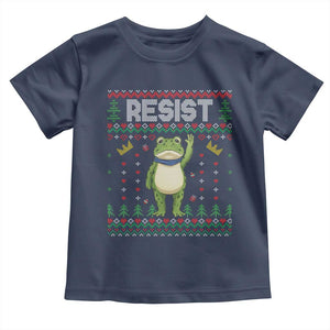 Resist Frog Toddler T Shirt Funny Portland Protest ICE Activist Meme 2025 TS14 Navy Print Your Wear