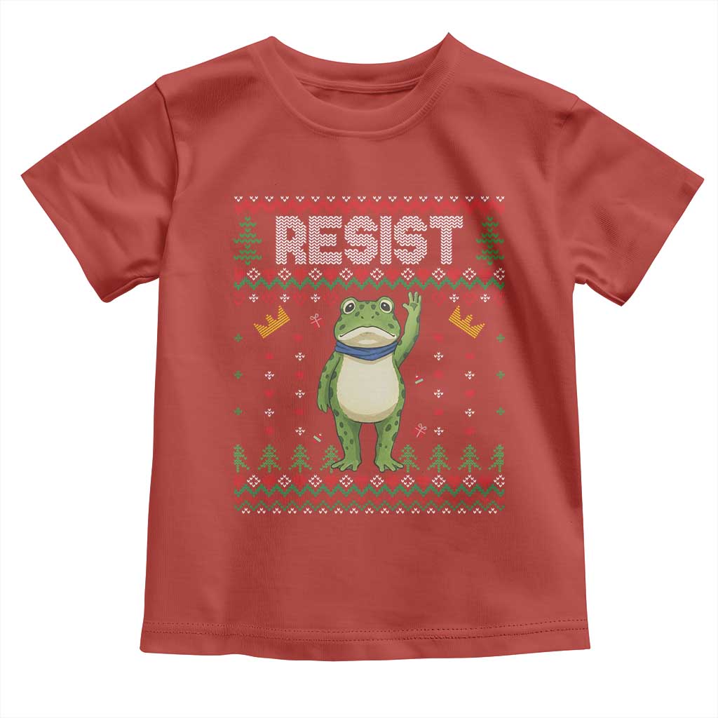 Resist Frog Toddler T Shirt Funny Portland Protest ICE Activist Meme 2025 TS14 Red Print Your Wear