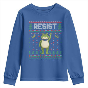 Resist Frog Youth Sweatshirt Funny Portland Protest ICE Activist Meme 2025 TS14 Royal Blue Print Your Wear