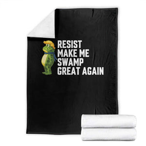 Resist Frog Throw Blanket Funny Polittical 2025 Meme - Print Your Wear