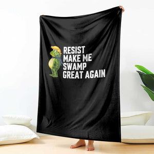 Resist Frog Throw Blanket Funny Polittical 2025 Meme - Print Your Wear