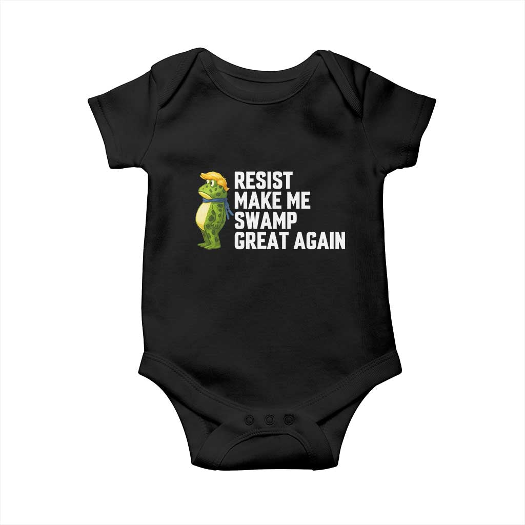 Resist Frog Baby Onesie Funny Polittical 2025 Meme TS14 Black Print Your Wear