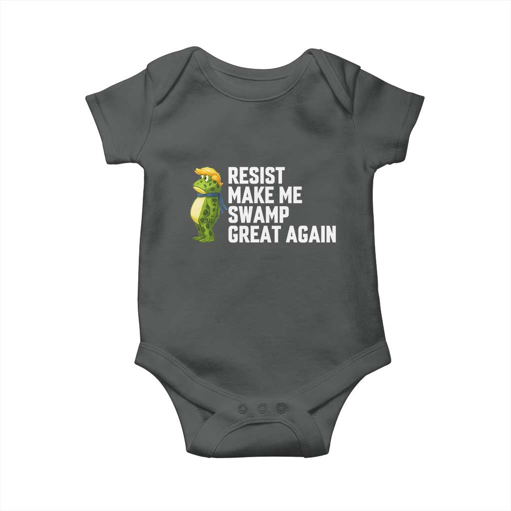 Resist Frog Baby Onesie Funny Polittical 2025 Meme TS14 Dark Heather Print Your Wear