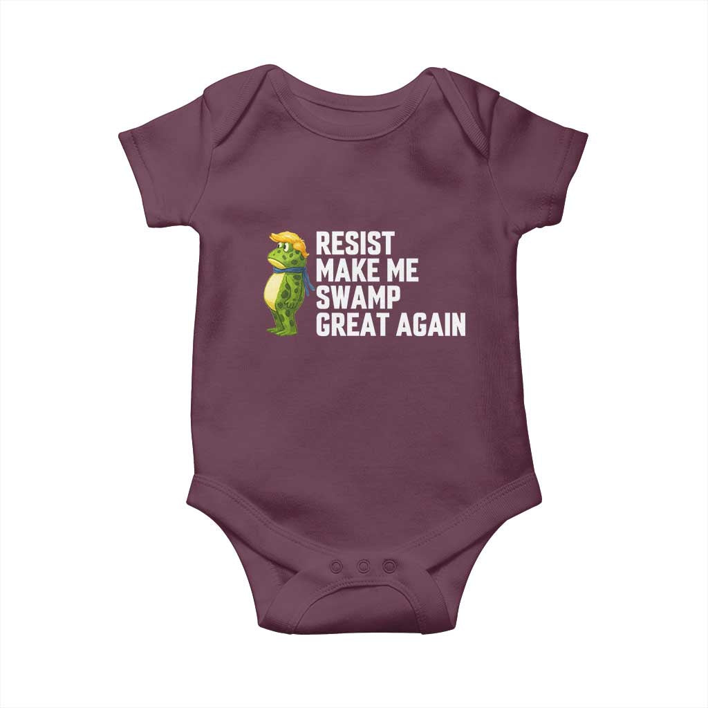 Resist Frog Baby Onesie Funny Polittical 2025 Meme TS14 Maroon Print Your Wear