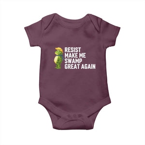Resist Frog Baby Onesie Funny Polittical 2025 Meme TS14 Maroon Print Your Wear