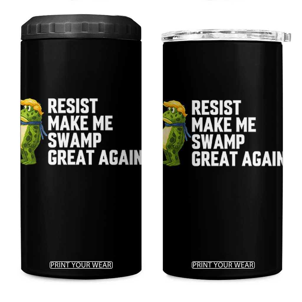 Resist Frog 4 in 1 Can Cooler Tumbler Funny Polittical 2025 Meme TS14 One Size: 16 oz Black Print Your Wear