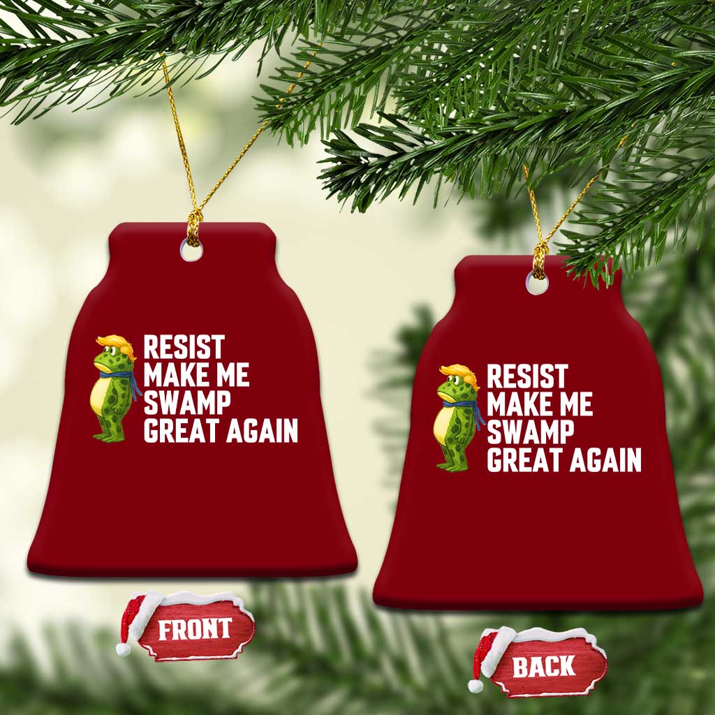 Resist Frog Ceramic Ornament Funny Polittical 2025 Meme TS14 Print Your Wear
