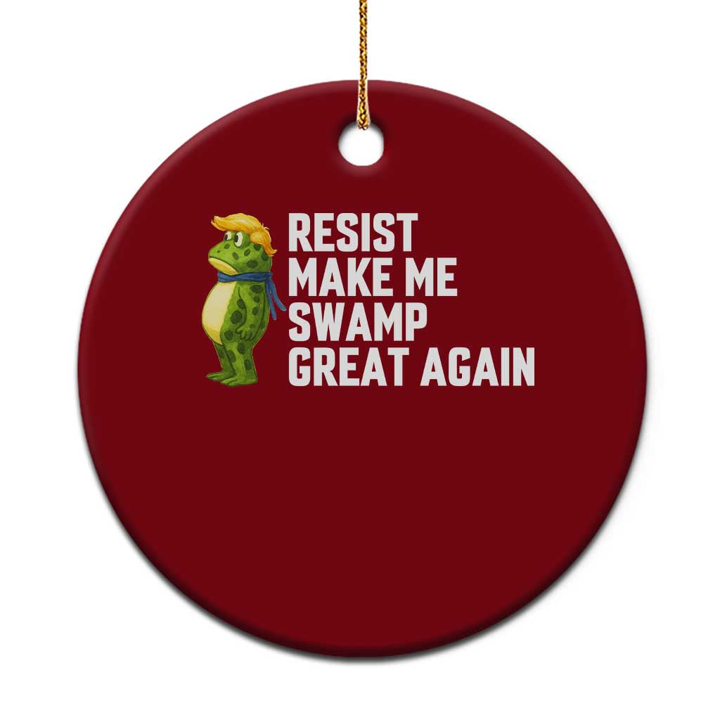 Resist Frog Ceramic Ornament Funny Polittical 2025 Meme TS14 1pc Red Print Your Wear