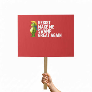 Resist Frog Protest Sign Funny Polittical 2025 Meme TS14 Horizontal 18" × 24" Red Print Your Wear