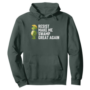 Resist Frog Hoodie Funny Polittical 2025 Meme TS14 Dark Forest Green Print Your Wear