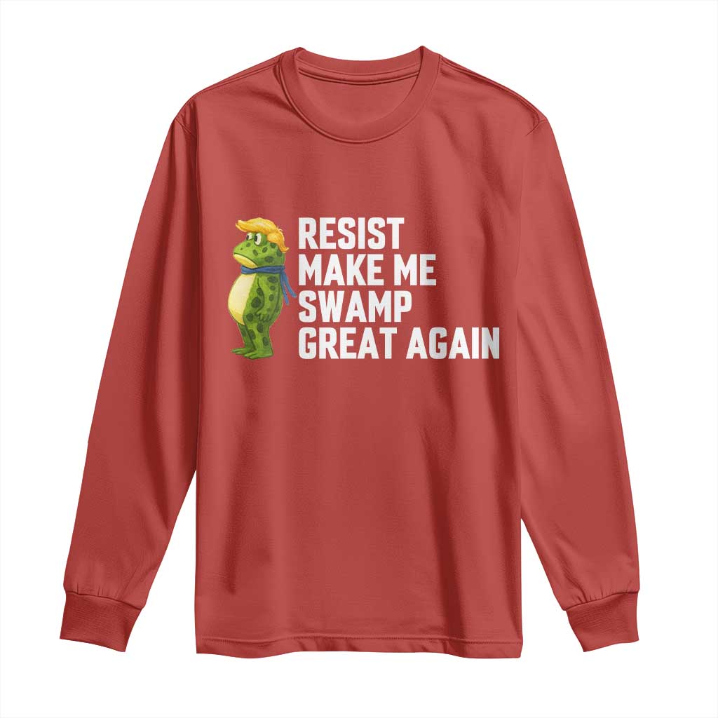 Resist Frog Long Sleeve Shirt Funny Polittical 2025 Meme TS14 Red Print Your Wear